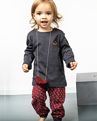 Sense Organics Leja Long Sleeved Baby Shirt - Navy/Berry - 100% Organic Cotton Long Sleeves Tops