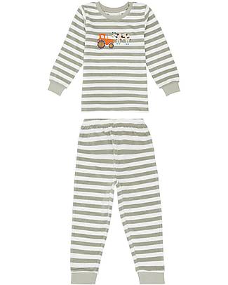 Sense Organics Long John Retro - Cow Tractor - 100% Organic Cotton GOTS Pyjamas