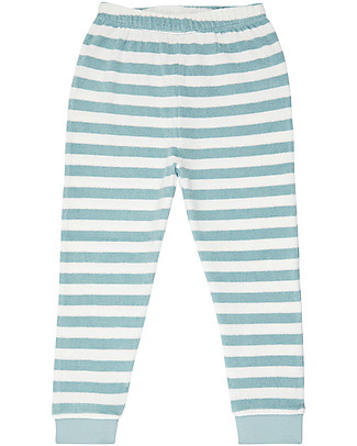 Sense Organics Long John Retro Pyjama - Light Blue Stripes + Walrus - 100% Organic Cotton Pyjamas