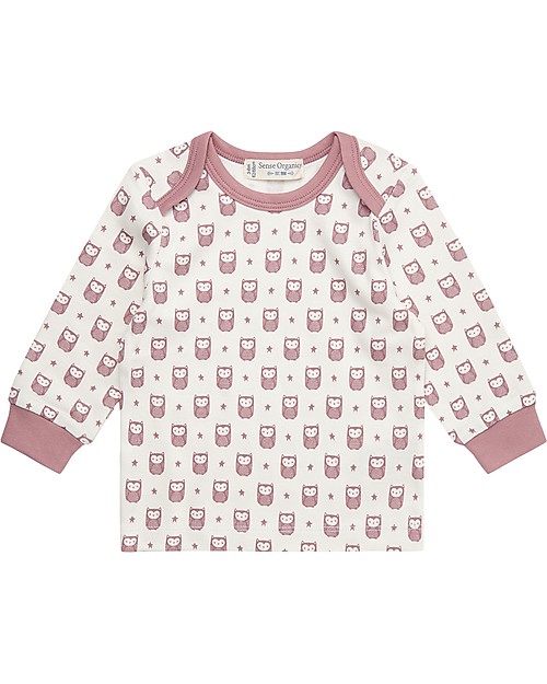 Sense Organics Long Sleeves Shirt Timber, Owls Mauve - 100% organic cotton Long Sleeves Tops