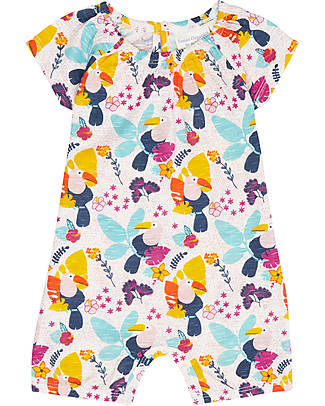 Sense Organics Lua Baby Playsuit - Tropical Print - 100% Organic Cotton Short Rompers