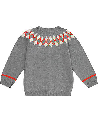 Sense Organics Maxim Knitted Cardigan - Grey Jacquards - 100% Organic Cotton GOTS Cardigans