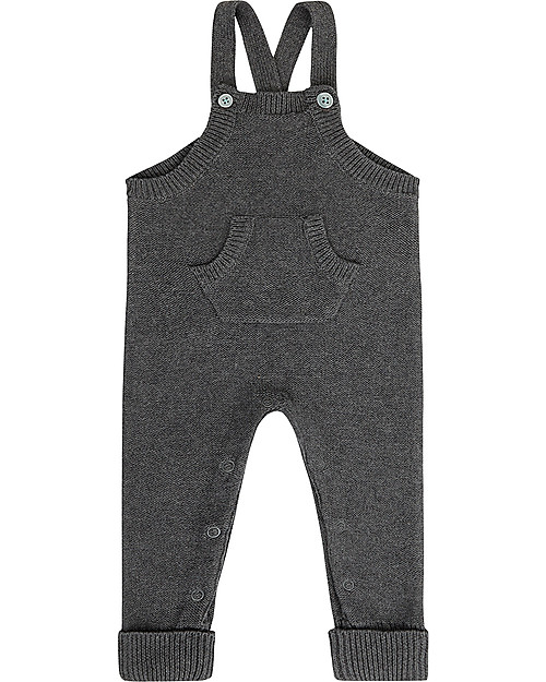 Sense Organics Mion Baby Knitted Romper - Grey - 100% Organic Cotton Babygrows