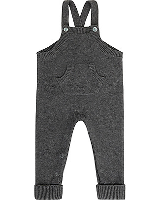 Sense Organics Mion Baby Knitted Romper - Grey - 100% Organic Cotton Rompers