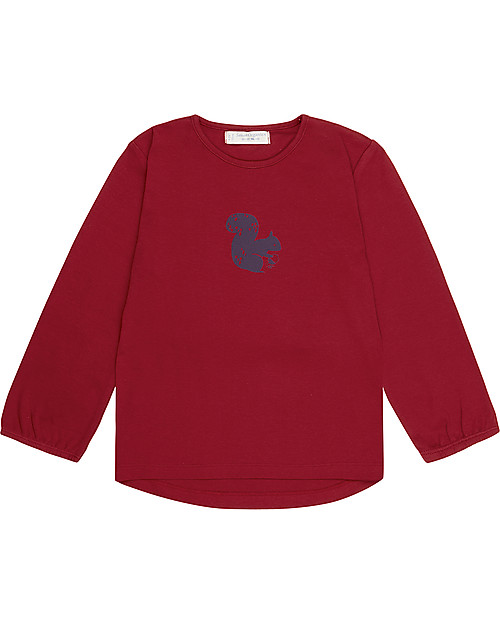 Sense Organics Naemi Long Sleeved Shirt - Red/Squirrel - 100% Organic Cotton Long Sleeves Tops
