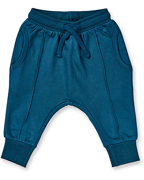 Sense Organics Nevin Sweatpants with Drawstring - Petrol Blue - 100% Organic Cotton GOTS Trousers