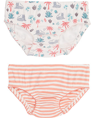 Sense Organics Paris Retro Slips Pack of 2 - Palm Tree/Stripes - 100% Organic Cotton Briefs