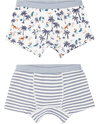 Sense Organics Prince Boxershorts Pack of 2 - Palm Tree/Stripes - 100% Organic cotton Briefs