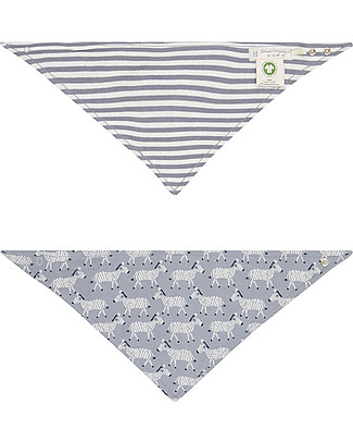 Sense Organics Reversible Dribble Bib - Zebra/ Stripes - 100% organic cotton Snap Bibs