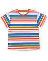 Sense Organics Short Sleeve Shirt Lina - Coral + Pink + Blue Stripes - 100% GOTS Organic Cotton T-shirts