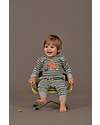 Sense Organics Strindberg Baby Sweat Romper - Grey Teal Stripes - 100% Organic Cotton GOTS Babygrows