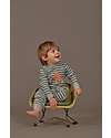 Sense Organics Strindberg Baby Sweat Romper - Grey Teal Stripes - 100% Organic Cotton GOTS Babygrows