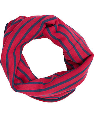 Sense Organics Susu Round Scarf - Berry Navy Stripes - 100% Organic Cotton GOTS Scarves