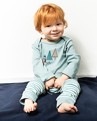 Sense Organics Timber Retro Baby Shirt with Applique - Owl - 100% Organic Cotton Long Sleeves Tops