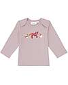 Sense Organics Timber Retro Long Sleeves Baby Shirt - Mauve Horses - 100% Organic Cotton GOTS Long Sleeves Bodies