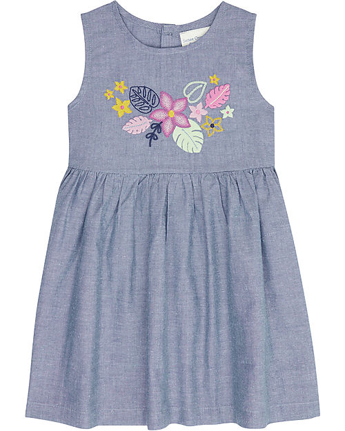 Sense Organics Tuana Sleeveless Dress - Flower Embroidery - 100% Organic Cotton Dresses_
