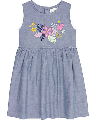 Sense Organics Tuana Sleeveless Dress - Flower Embroidery - 100% Organic Cotton Dresses_