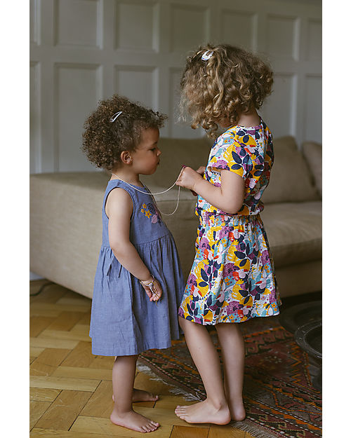 Sense Organics Tuana Sleeveless Dress - Flower Embroidery - 100% Organic Cotton Dresses_