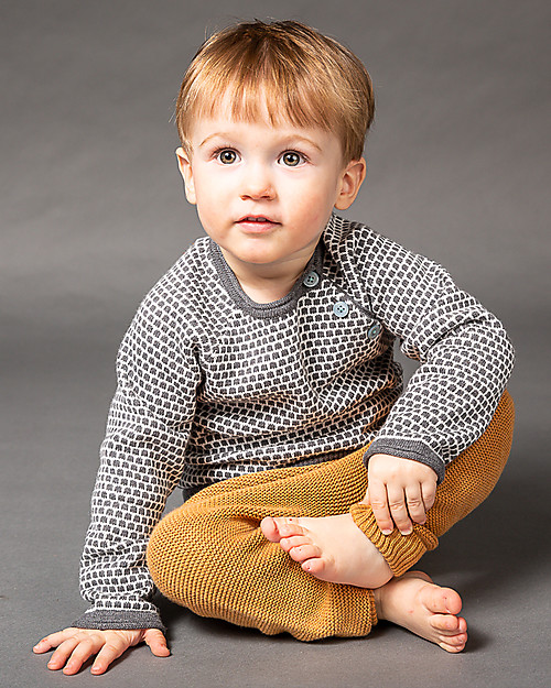 Sense Organics Victor Knitted Sweater - Grey - 100% Organic Cotton Jumpers