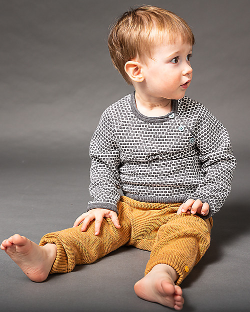 Sense Organics Victor Knitted Sweater - Grey - 100% Organic Cotton Jumpers