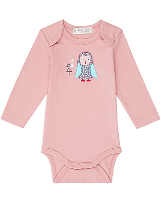 Sense Organics Yvon Long Sleeved Baby Body - Owl - 100% Organic Cotton Long Sleeves Bodies