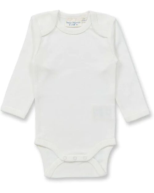 Sense Organics Yvon Long Sleeves Baby Body - White - 100% Organic Cotton GOTS Long Sleeves Bodies