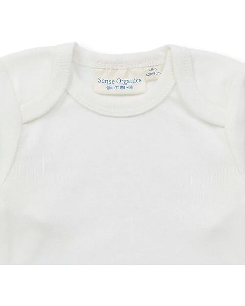 Sense Organics Yvon Long Sleeves Baby Body - White - 100% Organic Cotton GOTS Long Sleeves Bodies