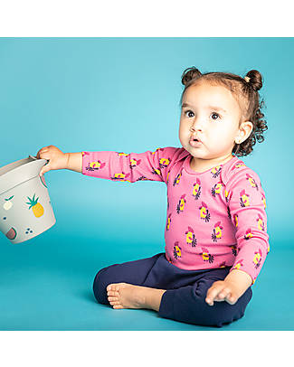 Sense Organics Yvon Retro Baby Body with Envelope Neck - Cockatoo - 100% Organic Cotton Short Sleeves Bodies