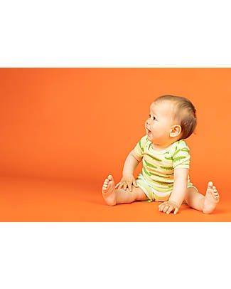 Sense Organics Yvon Retro Baby Body with Envelope Neck - Crocodile - 100% Organic Cotton Short Sleeves Bodies