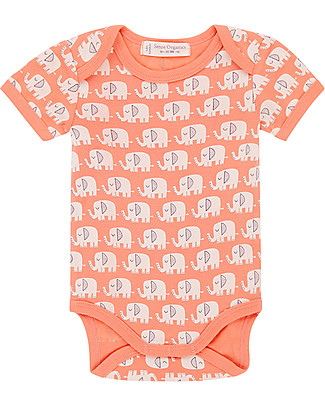 Sense Organics Yvon Short Sleeved Body - Elephant - 100% Organic Cotton Short Sleeves Bodies