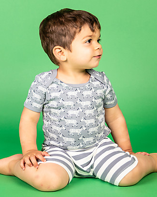 Sense Organics Yvon Short Sleeved Body - Zebra - 100% Organic Cotton Short Sleeves Bodies