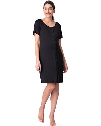 Seraphine 4 Pack Maternity and Nursing Button Down Nightdress - Black - Viscose Nightdress