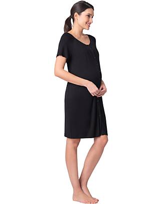 Seraphine 4 Pack Maternity and Nursing Button Down Nightdress - Black - Viscose Nightdress