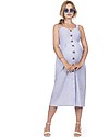 Seraphine Adalia, Maternity Button front Dress, Stripe - Linen/Cotton Dresses_