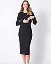 Seraphine Amaya Nursing and Maternity Long Slevee Knitted Dress - Black Dresses_