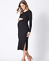 Seraphine Amaya Nursing and Maternity Long Slevee Knitted Dress - Black Dresses_