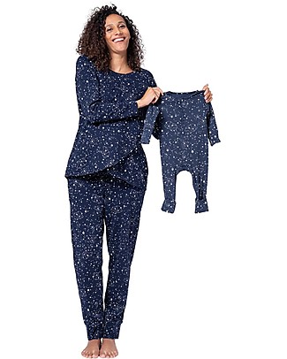 Seraphine Aurora Mama And Mini Pyjamas Set - Star Constellation - Stretch Cotton Pyjamas