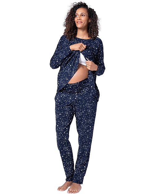 Seraphine Aurora Mama And Mini Pyjamas Set - Star Constellation - Stretch Cotton Pyjamas
