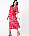 Seraphine Bessie Maternity Midi Wrap Dress - Red Floral Dresses_