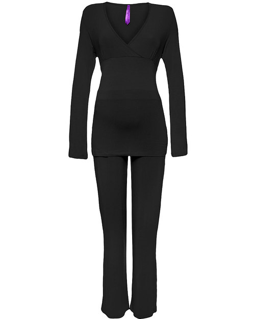 Seraphine Camille Maternity & Nursing Lounging Pyjamas - natural Bamboo fabric: anti-bacterial and breathable - Black Pyjamas