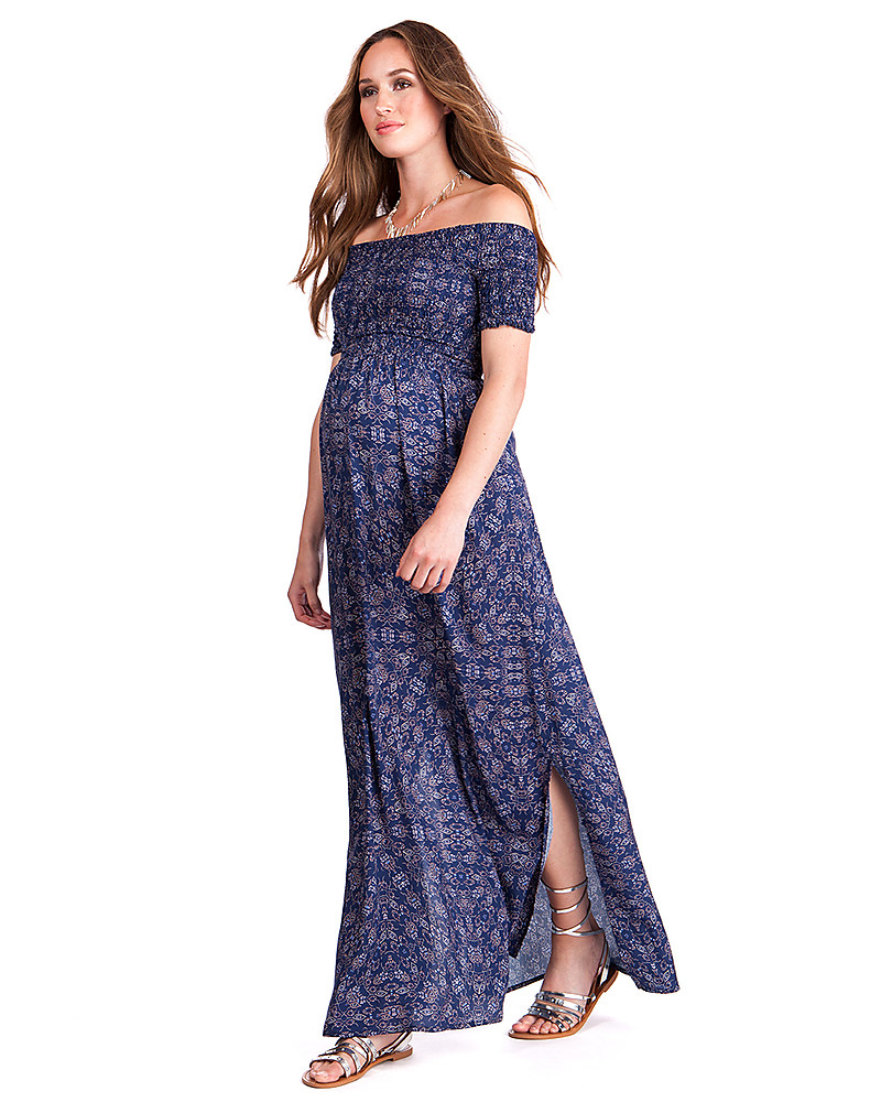 navy maternity maxi dress