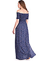 Seraphine Cara Shirred Maternity Maxi Dress - Navy Print Dresses_