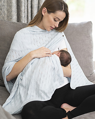 Seraphine Cellular Knit Nursing Shawl Verity - Cotton Scarves And Shawls