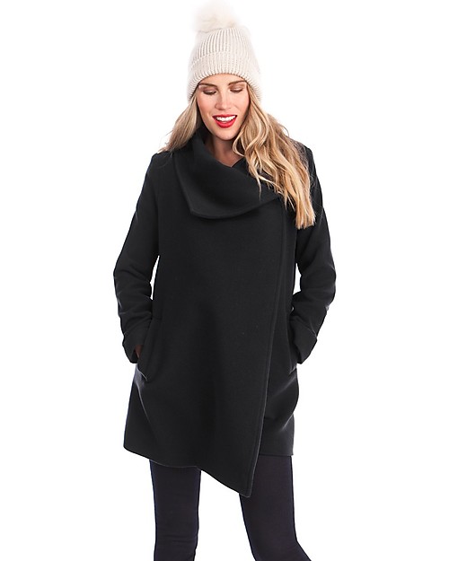 Seraphine Clarence, Wool and Cashmere Maternity Coat, Black Coats