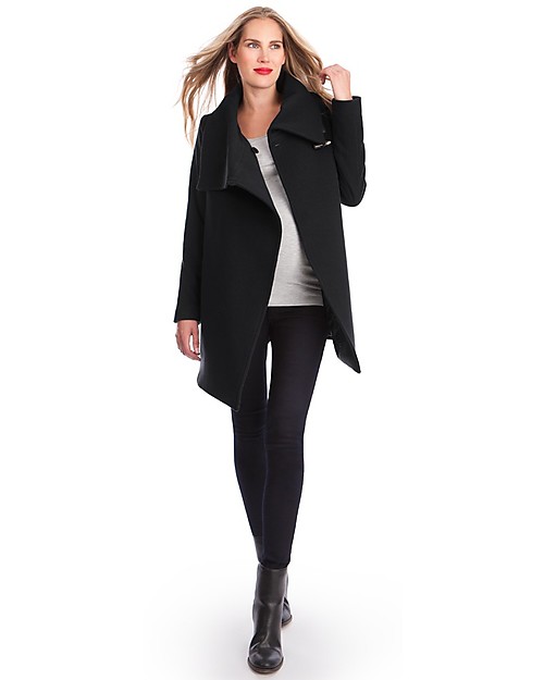 Seraphine Clarence, Wool and Cashmere Maternity Coat, Black Coats