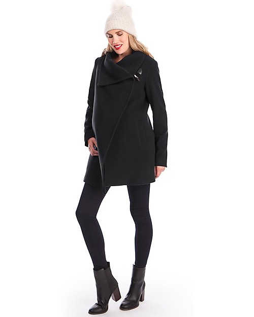 Seraphine Clarence, Wool and Cashmere Maternity Coat, Black Coats