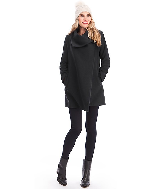 Seraphine Clarence, Wool and Cashmere Maternity Coat, Black Coats