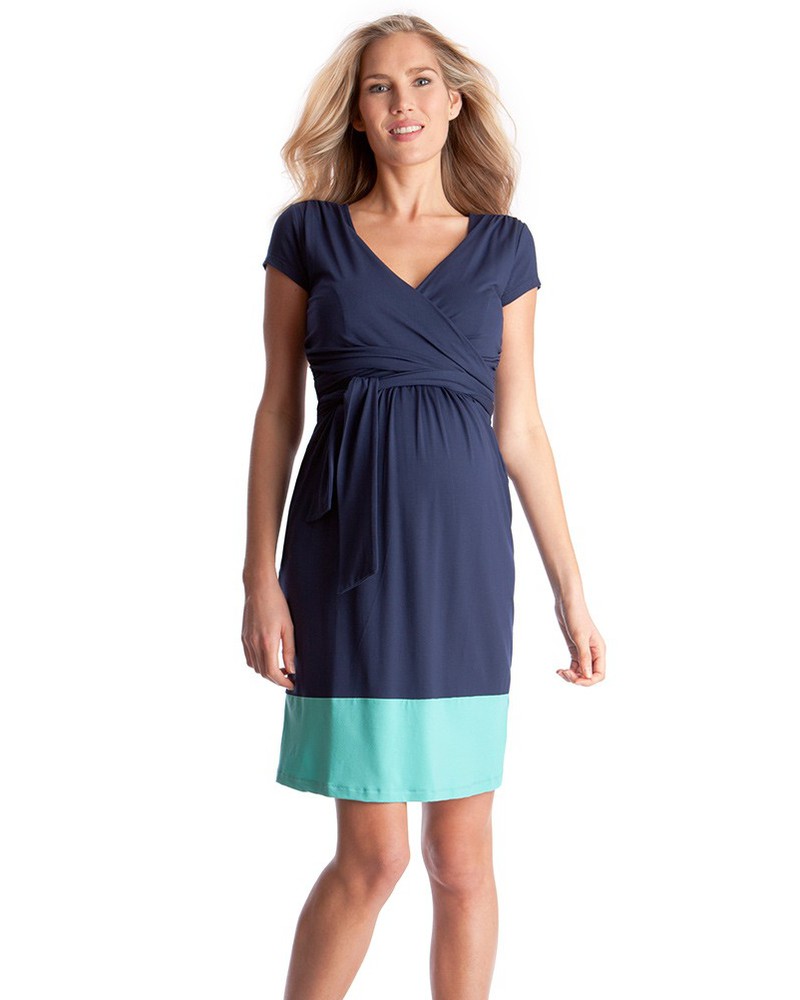Bleu Sweat-shirt Nursing dress UK 6/8 XS Maternity Top Breastfeeding Tunique PROMOTION 