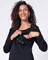Seraphine Cotton Tiered Maternity & Nursing Tunic - Black Dresses_