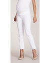 Seraphine Cropped Capri Maternity Jeans - White Trousers